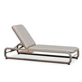 PURPLE LEAF 1 Piece Patio Chaise Lounge Heavy-Duty w/Side-Table Champagne