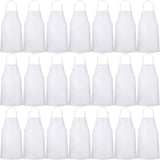 Foaincore 24 Pack Bib Aprons, Unisex Apron No Pocket Bulk Machine Washable Plain Aprons for Women Men Chef Kitchen Drawing (White)