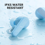Wireless Earbuds, 10mm Drivers with Big Bass, Bluetooth 5.3, 30H Long Playtime, Water-Resistant, 2 Mics (Light Blue) Soundcore