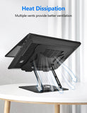 Laptop Stand for Desk, Adjustable Computer Stand with 360° Rotating Base, Laptop Riser LEEPONE