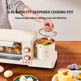 Multifunctional Breakfast Maker Station, 8L Electric Oven with Non-stick Frying Pan and 0.8L Cooking Pot,1050W Egg Sandwich Breakfast Machine for Home