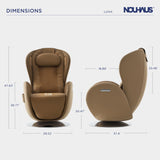 Nouhaus Luna Heated Massage Chair,Full Body Massaging Zero-Gravity Leisure Recliner with Low-Noise 3D Massage and Dual Sound Systems Modern Massage Chairs (Dark Caramel)
