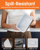 FERVINOW Cordless Electric Lunch Box for Adults – Battery-Powered Heated Lunch Box with 1.2L Stainless Steel Container, Timer Function, and Leak-Proof Food Warmer for Work, Travel & Office