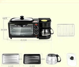 3-in-1 Breakfast Station - Coffee Maker, Griddle, Toaster Oven - Multi-Functional Cooking Machine for Effortless Breakfast in Apartments and Kitchenettes