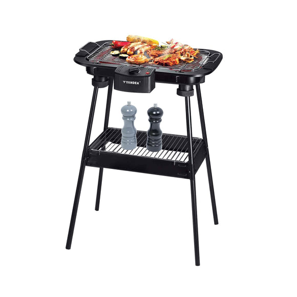 Electric Grill Outdoor Indoor Cooking, Smokeless BBQ, Portable Removeable Stand Grill 1700W,Temperature Control & Non Stick cooking for Family Party YANDEA