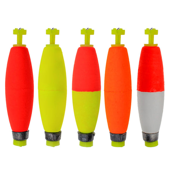 Fishing Floats Fishing Bobbers EVA Foam Floats Cigar Fishing Bobbers Weighted Snap-on Floats Bass Trout Crappie Sea Boat Fishing Proximitck