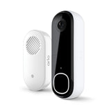 Video Doorbell 2K 2nd Generation & Chime 2 Bundle, 2K HD doorbell Camera, 2-Way Audio, White Arlo