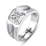Oseew Gold Men moissanite ring 1 Carat Round Cut moissanite rings for men Solitaire D Color VVS1 Clarity Brilliant Round