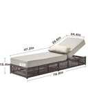 Luxury Outdoor Chaise Lounges with 5 Inch Thickened Cushions