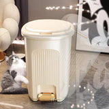 Garbage Can Hand Press Trash Bin for Kitchen Bedroom Office(Gris,Large)