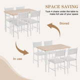 Dining Table Set for 4 with Chairs, 5-Piece Kitchen Table and Upholstered Padded Chairs Set for Small Space,