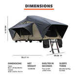 Meedo Designs Apolle TNT L, Soft Shell Rooftop Tent, Fits 3 People, Made with Waterproof Material and Clamp-knob System, Clamshell Army Green Roof top Tent for SUV, Truck, Pickup, Ladder Included