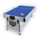 7ft Pool Table Air Hockey 3 in 1 Pool Table White with Green Felt - Emerald