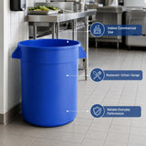 Getzi 6 Pack 20 Gallon Blue Round Commercial Trash Can, Heavy-Duty