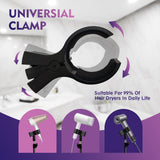 MQACPUPY 62-Inch Professional Hair Dryer Stand, Black Metal Adjustable Holder with Hands-Free Design for Salon and Home Use