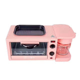 Multifunction Breakfast Machine with Mini Toaster Electric Oven, 3 in 1 Breakfast Maker Station, Breakfast Egg Sandwich Maker(Pink)