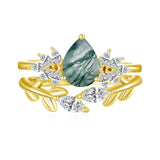 Oseew 1.5 ct Moss Agate Engagement Ring