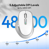 Bnnwa Rechargeable Wireless Mouse with Side Scroll Bluetooth Mouse -White