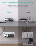 Mifaso Desk Clamp Power Strip 5FT, 40W USB C Fast Charging Station, Black