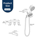 3 Handles Shower Faucet Set with Tub Spout Bathtub Shower Faucet Combo Set Shower System Complete Tub and Shower Trim Kit Brushed Nickel Wall Mounted Shower Fixtures