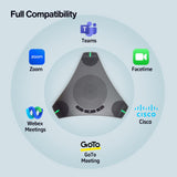 Conference Speaker and Microphone, USB Speakerphone with 360° Omnidirectional Voice Pickup, Smart Voice Enhancement, Hi-Fi Sound, Echo & Noise Reduction for Business, Home Office, Online Meeting