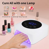 Kikugu Cordless UV LED Nail Lamp,72W Rechargeable Nail Dryer for All Gel Nails with 5 Timers & Mirror Base,Touch Control & Auto Sensor,Ideal for Training,Nail Art Pratice,Home and Salon(White)