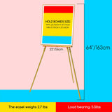 MEEDEN Wooden Easel Stand for Display: Gold Wood Tripod for Poster Board