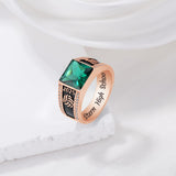 Oseew 2027 Men Graduation Class Senior High School Ring (Rose Gold)