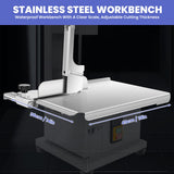 YOEXTO Electric Meat Bone Saw 1000W, Adjustable Slice Thickness, Frozen Meat Cutting Machine, Stainless Steel Table Bone Cutting Machine, Used for Home Market Factory Cutting of Ribs and Pig Trotters