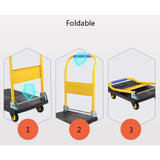 Platform Truck Cart Folding Platform Truck Plastic Panel and Metal Handle Moving Push Cart for Warehouse