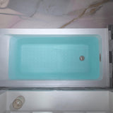 WOODBRIDGE 60" Acrylic Rectangular Alcove Soaking Bathtub in White with Left Drain, Chrome pop-up Drain Included, LB428-L