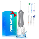 Professional Water Flosser - Advanced Dental Care for a Healthier Mouth, Gum, and Teeth - IPX7 Waterproof Oral Irrigator | 7 Replacement Tips, Travel-Friendly, Rechargeable - Oral Hygiene (Grey)