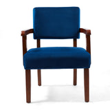 FAGAGA Velvet Accent Chairs Set of 2, 2 Solid Wood Armchairs with Table