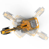 KidsFaves Pro-Grade Remote Control Excavator for Adult Metal Micro-Scale RC Construction Model with Leadscrew Digging System, Dual Battery Includes Portable Carry Case