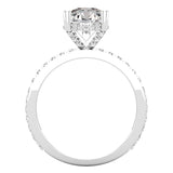 Dazzlingrock Collection IGI Certified 2.50 ctw Pear & Round Lab Grown White Diamond Halo Wedding Ring for Her in 925 Sterling Silver Size 9.5