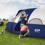 CAMPROS Tent-8-Person-Camping-Tents, Waterproof Windproof Family Tent, 5 Large Mesh Windows, Double Layer, Divided Curtain for Separated Room, Portable with Carry Bag - Blue CAMPROS CP