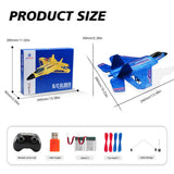 Blue RC Plane for Kids Upgrade F-22 Raptor Fighter RC Airplane Remote Control Airplane Toys 2.4 GHZ Smart 6-axis Gyro Stabilizer RTF RC Jet Aircraft Easy to Fly Outdoor Toy RC Glider for Beginners