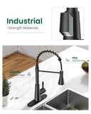 APPASO Pull Down Kitchen Faucet Touchless Black, Motion Sensor Activated Automatic Kitchen Faucet, High Arc Commercial Pre-Rinse Hands-Free Faucets for Kitchen Sink, Matte Balck (Side Sensor)