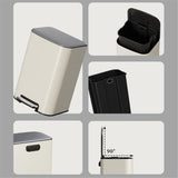 ghtiERTs Kitchen Foot Operated Trash can with lid and Inner bin College