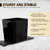 HAUSSIMPLE Car Trash Can for Vehicles Leakproof Compact Garbage Bin w/Stability Flap, Anti-Slip Base, Portable Trash Holder for Cars, Trucks, SUVs, Minivans (Black, Large)