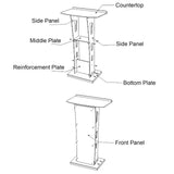 Modern Acrylic Podium Stand - Clear Lectern & Pulpit for Churches, Weddings, Classrooms & Conferences - Sturdy Floor-Standing Design with Wide Reading Surface
