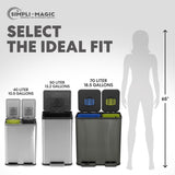 18.5 Gallon (70L) Dual Compartment Kitchen Trash Can - Hands-Free Step Pedal
