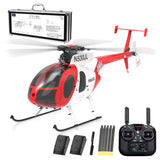 rcxperts YU Xiang F119S MD500 Remote Control Helicopter, 1/16 2.4G 9CH 250-Class 6-Axis Gyro Military RC Helicopter with 6G/3D Switchable Modes and Optical Flow for Adult(Red & White/2 Battery)