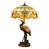 GAUUA Tiffany Table Lamp 18" Tiffany Style Large Table Lamp Yellow Baroque Desk Lamp