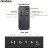 50 inch Electric Fireplace, Ultra-Thin Electric Fireplace Inserts, Ultra-Narrow Frame, Wall Mounted and Recessed Fireplace, Log & Crystal, Touch Screen & Remote Control, 1500W
