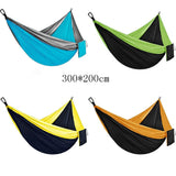 AFPSDLFJDLS Outdoor Two Person Camping Hammock Portable with Tree Straps Light Parachute Cloth Nylon