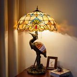 GAUUA Tiffany Table Lamp 18" Tiffany Style Large Table Lamp Yellow Baroque Desk Lamp