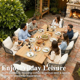 LayinSun 11 Pieces Outdoor Patio Dining Set, Aluminium Rectangular Dining Table