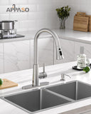 APPASO Touchless Kitchen Faucet with Soap Dispenser Brushed Nickel, Side Motion Sensor Lead-Free Faucet, Single Hanle 3-Mode Hands-Free Faucet for Kitchen Sink (cUPC-Certified Parts)