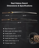 1045 Turbulent Ocean Katana for Display, Hand Forged Full Tang Sword